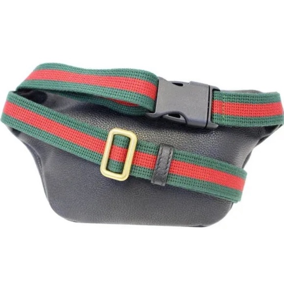 ✨ POPULAR ✨ GUCCI LOGO WAIST BUMBAG MULTI USE PURSE LEATHER - Picture 12 of 14